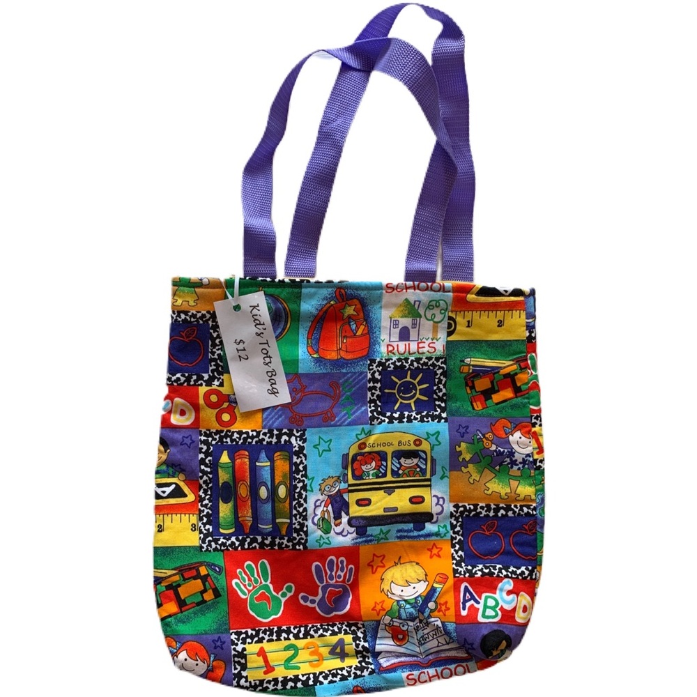 School-Themed Fabric - Child's Tote